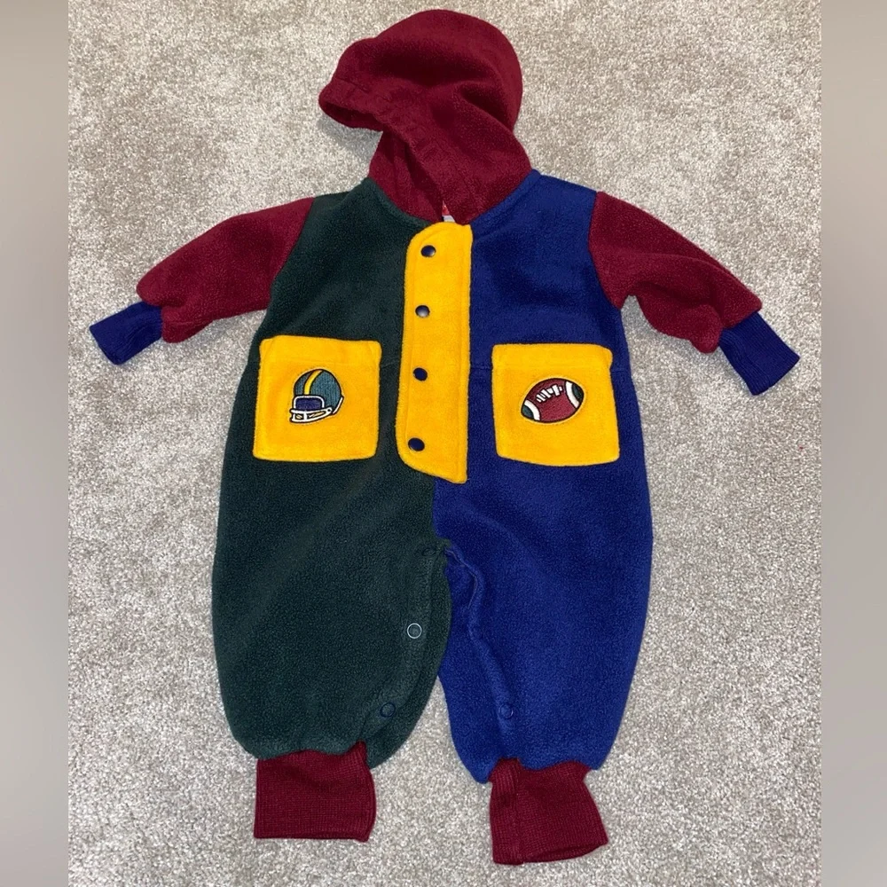 Vintage 1998 Gymsport Gymboree Color‎ Block Fleece Bodysuit Newborn 3-6 Months